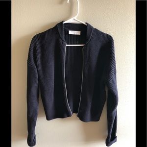 Everlane Cropped Zip Up Sweater